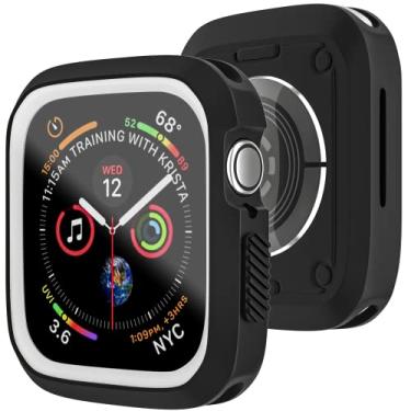 Imagem de D & K Exclusives Capa compatível com Apple Watch de 40 mm, capa protetora esportiva para iWatch feminino, masculino, crianças, GPS, iWatch Series 6/5/4/SE, preta, branca
