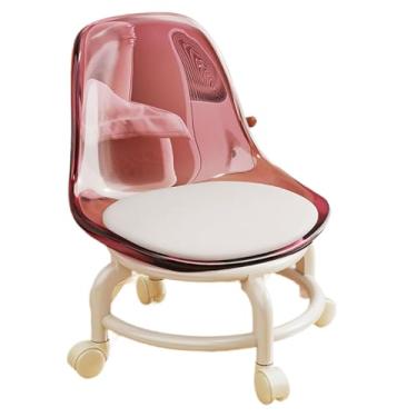 Imagem de Generic Banco baixo com rodinhas Assento com rodinhas Assento com rodinhas para sofá Descanso para os pés Banco Cadeira para Fitness Garagem Cozinha Limpeza, ROSA