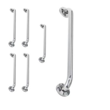 Imagem de Alça de Apoio 40cm Inox Barra Kit 5 unidades Cadeirante Idoso Banheiro