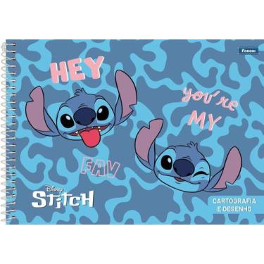 Imagem de Caderno Cartografia 80 Folhas Stitch Disney Foroni - LC