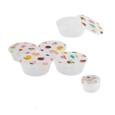 Imagem de Kit 04 pçs Potes Com Tampas Para Mantimentos 625ml - PO-11 - ds