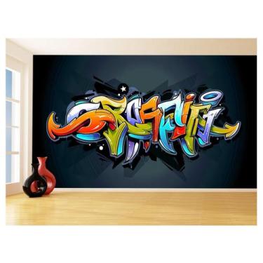 Imagem de Papel De Parede 3D Arte Graffiti Mural Grafite 3,5M Tra103 - Você Deco