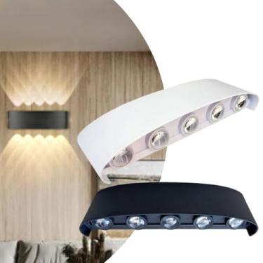 Imagem de 2 Luminárias Arandelas Meia Lua Para Paredes LED 10W Bivolt Cor Da Luz