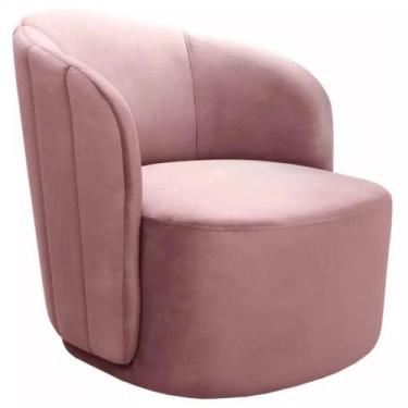 Imagem de Poltrona Decorativa Stela Cadeira Redonda Concha Veludo Bella Decor, R