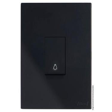 Imagem de Cj Int.Pulsador De Minuteria Vertical 4X2 Recta Black Gloss - Blux Rec