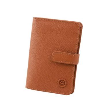 Imagem de Carteira Feminina Couro Legítimo Botão Rg Cartão Mariart 612, Cnh, Car