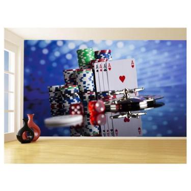 Imagem de Papel De Parede 3D Salão De Jogos Cartas Poker 3,5M Jcs79 - Você Decor