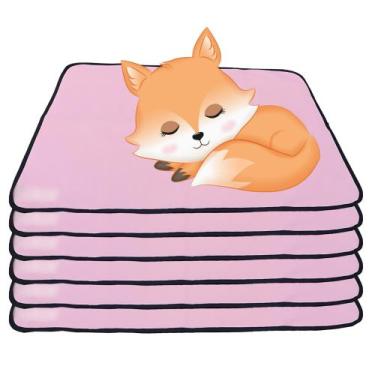 Imagem de 6 Caminhas para Cães e Gatos Dobrável 200 Lavagens 100x70 Rosa Antipul
