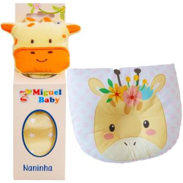 Imagem de Kit Travesseiro Apoio de Cabeça Bebe Infantil + Naninha Prendedor de C