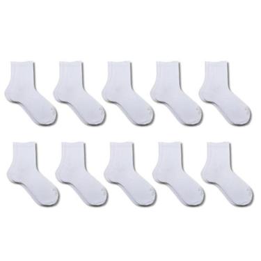 Imagem de Kit 10 Pares de Meia Soquete Liso Masculino - Neo Meias, Branco, 38-43