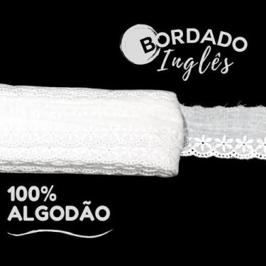 Imagem de Bordado Ingles Tecido Lese 100% Algodão C/13,7 M Cal10 Nybc