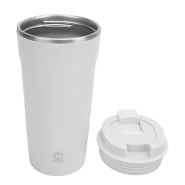 Imagem de Caneca de Agitação Automática, Copo de Agitação de café Elétrico de Aço Inoxidável Recarregável de 400ml Usb para Uso Doméstico do Carro do Escritório (WHITE)