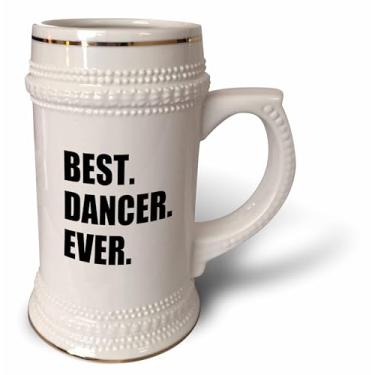 Imagem de 3dRose Best Dancer Ever-Fun Text Gifts for Fans Dancing Teachers-Stein Mug, 510 g (STN_179772_1), 623 g, branco