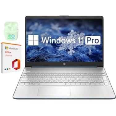 Imagem de HP Laptop empresarial e estudantil de 15,6 polegadas, laptop Intel Core i3, Windows 11 Pro com licença vitalícia do Microsoft Office, fones de ouvido Plusera (Intel Core i3, RAM de 32 GB | SSD de 1