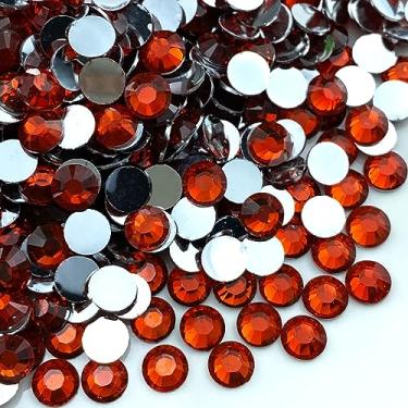Imagem de Jmassyang 1000 peças de strass de resina de 6 mm com strass redondo brilhante brilhante para arte de unhas canecas copos garrafas artesanato decoração roupas sapatos camisas bonés decoração (A16 vermelho claro)
