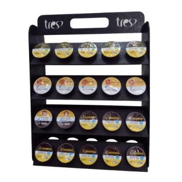 Imagem de Suporte Porta 40 Cápsulas De Café 3 Corações Recepção Cozinha Cor Pret
