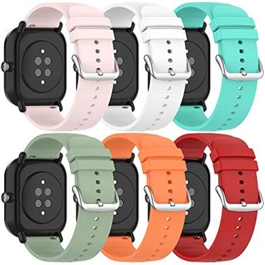 Imagem de QGHXO Pulseira para Amazfit Bip 3/3 Pro/U Pro/S lite/Lite/S/U, pulseira de silicone macio de substituição para Amazfit GTS 4/4 Mini/2/2e/2 Mini