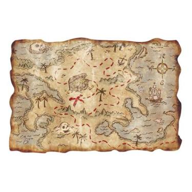 Imagem de Painel De Lona Mapa do Tesouro Pirata - 200x150cm - Fabrika de Festa