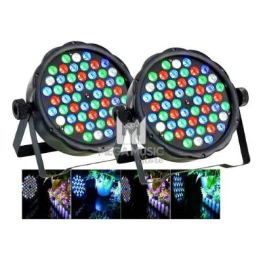 Imagem de Kit 2 Canhao Refletor Led Par64 Rgbw 54 Leds 3w Dmx - SHOWTECH,  110V/