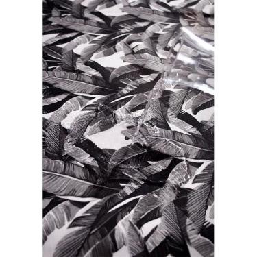 Imagem de Tecido Impermeável Acqua Linea Folhagem Preto e Branco - 1,40m de Larg