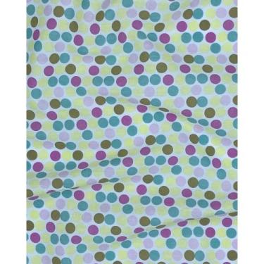 Imagem de Tecido Tricoline Estampado Bolinhas Rosa e Amarelo - 1,50m de Largura