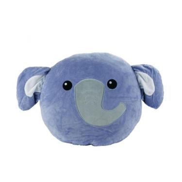 Imagem de Almofada Rosto Animais Diversos Pelúcia - Fofy Toys, Elefante