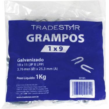 Imagem de Grampo P/ Cerca Arame Farpado E Liso 1x9 Saco 1kg Tradestar