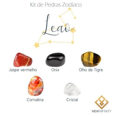 Imagem de Kit de Pedras Cristais dos Signos Leão - 5 pedras naturais proteção e 