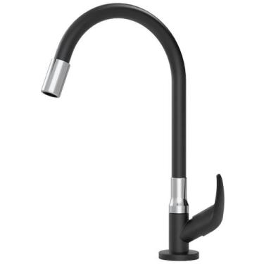 Imagem de 1168 color flex all black Torneira cozinha pia gourmet preta bancada f