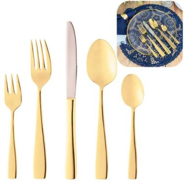 Imagem de Faqueiro Wolff 30 Peças - Modelo Pisa Em Aço Inox Dourado