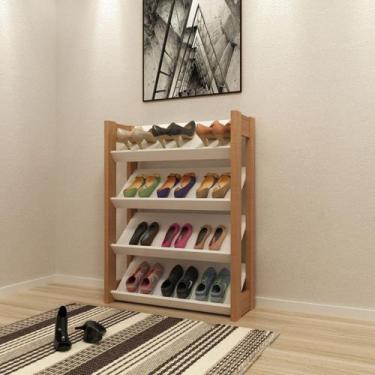 Imagem de Sapateira Organizadora com 4 Prateleiras 69x90cm Branco Tecno Mobili