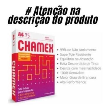 Imagem de Papel sulfite A4 Chamex resma 300 folhas 75g 210x297 premium cor branc