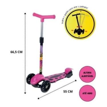 Imagem de Patinete Radical Power Rosa Ajustável - DM TOYS