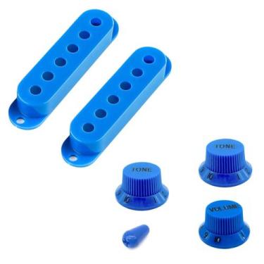 Imagem de Kit 2 capinha captador 2 tone 1 knob volume ponta chave azul - SPIRIT