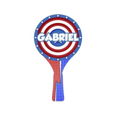 Imagem de Raquete para Tênis de Mesa com Nome 24,5x13,5 Mdf Madeira Adesivado - 