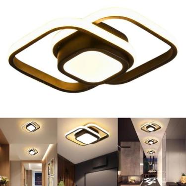 Imagem de Luminária LED Sobrepor Teto Parede Pendente Plafon 29x29 CM Quadrada D