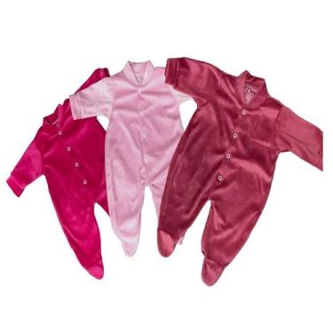 Imagem de Kit Macacão de Plush com manga Suedine 2 peças - Alyaht, Rosa, P
