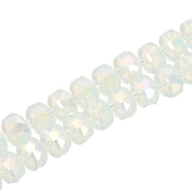 Imagem de PATIKIL Contas de vidro de cristal, contas de cristal Rondelle de 8 mm, fio de pedra preciosa lapidada facetada com contas espaçadoras para artesanato, pulseira, colar, clara de ovo