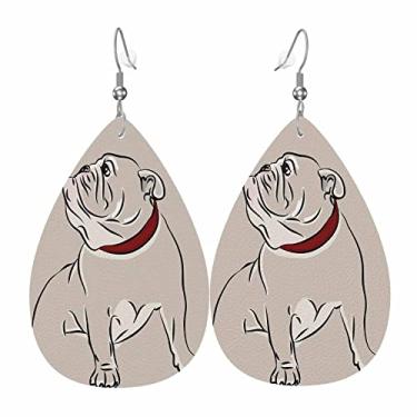 Imagem de TKS MITLAN Brincos de couro para mulheres sentar em um cavalo com chicote e espingarda galopando através de ervas daninhas Winchester pintura retrô gota dupla face pingente leve meninas brincos de folha, Couro, Sem pedra preciosa