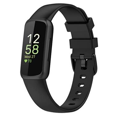 Imagem de Pulseira de substituição para Fitbit Inspire 3 para mulheres, pequena, Inspire 3 pulseiras de silicone para homens, Inspire 3 pulseiras esportivas pretas acessórios para festa/feriado, P