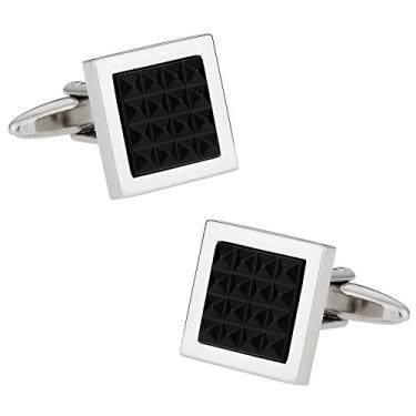 Imagem de Abotoaduras de cristal preto Cuff-Daddy com caixa de apresentação