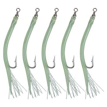 Imagem de Iscas clássicas listradas para tubos de bacalhau com gancho giratório de aço inoxidável para pesca offshore