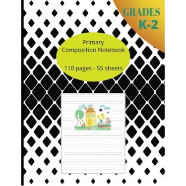 Imagem de Primary Composition Notebook: Black Marble, Dotted Midline and Picture Space | Grades K-2 Composition School Exercise Book Paperback