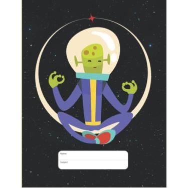 Imagem de Alien In Space Meditation Notebook: Funny SciFi Alien Species Races Theme lined Notebook DND Journal, College Ruled 8.5x11 inches for Extraterritorial ... Studies, All I Need Is Space Cartoon Cover