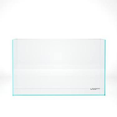 Imagem de LANDEN 60P Tanque de aquário de ferro baixo sem aro de 16 galões, 59,9 cm L × 30 cm P × 36.1 cm A (60 cm x 30 cm x 36 cm) 6 mm de espessura com tapete de nivelamento de nano espuma
