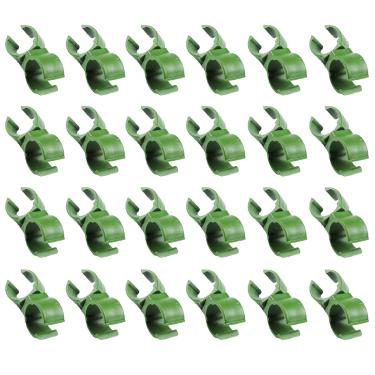 Imagem de Clipe de conector de treliça de planta de 8 mm, acessórios de estanho de vime de escalada verde ajustável giratório universal para conector de planta fivela para jardim pomar gaiola de tomate 20 peças