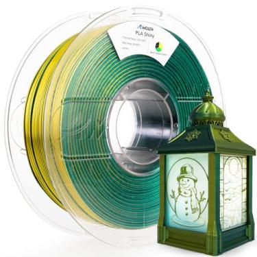 Imagem de AMOLEN Filamento PLA Glitter 1,75 mm Filamento de impressora 3D brilhante cor tripla preto amarelo verde precisão dimensional +/- 0,02 mm 1 KG/2,2 lbs com brilhos compatíveis com a maioria das