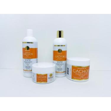 Imagem de Kit Ativador de Cachos Com 4 Produtos Shampoo Condicionador Máscara e 