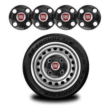 Imagem de Jogo Calotinhas Centrais Fiat Aro 13 14 15 Uno Palio Punto - B3 COMERC