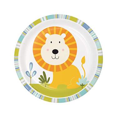 Imagem de Creative Converting Prato de almoço de sobremesa/bolo de leão Wild Safari 17,78 cm, multicolorido